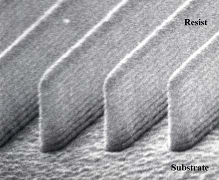 Standing light waves in photo resist