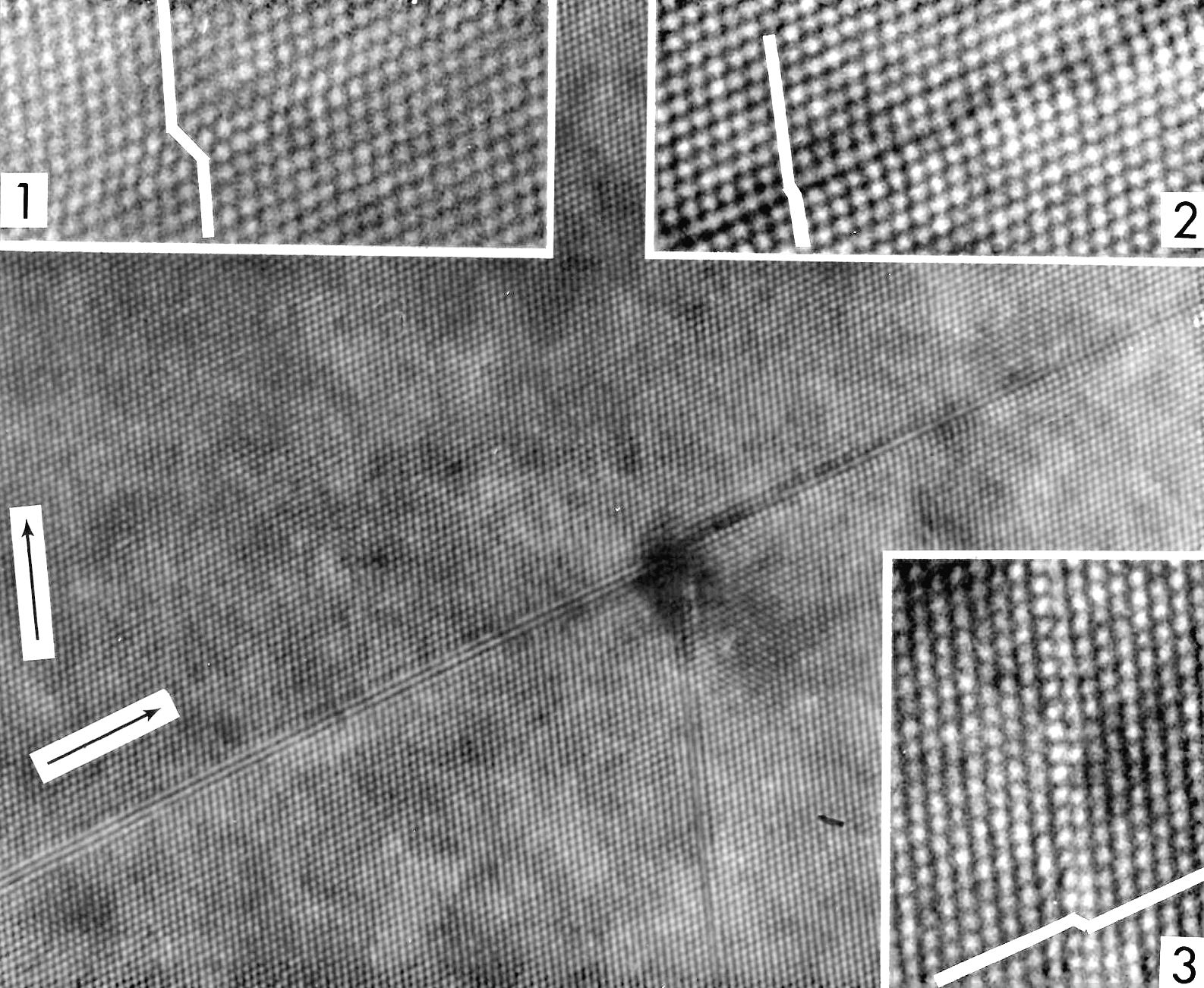 HRTEM contrast srtacking fault