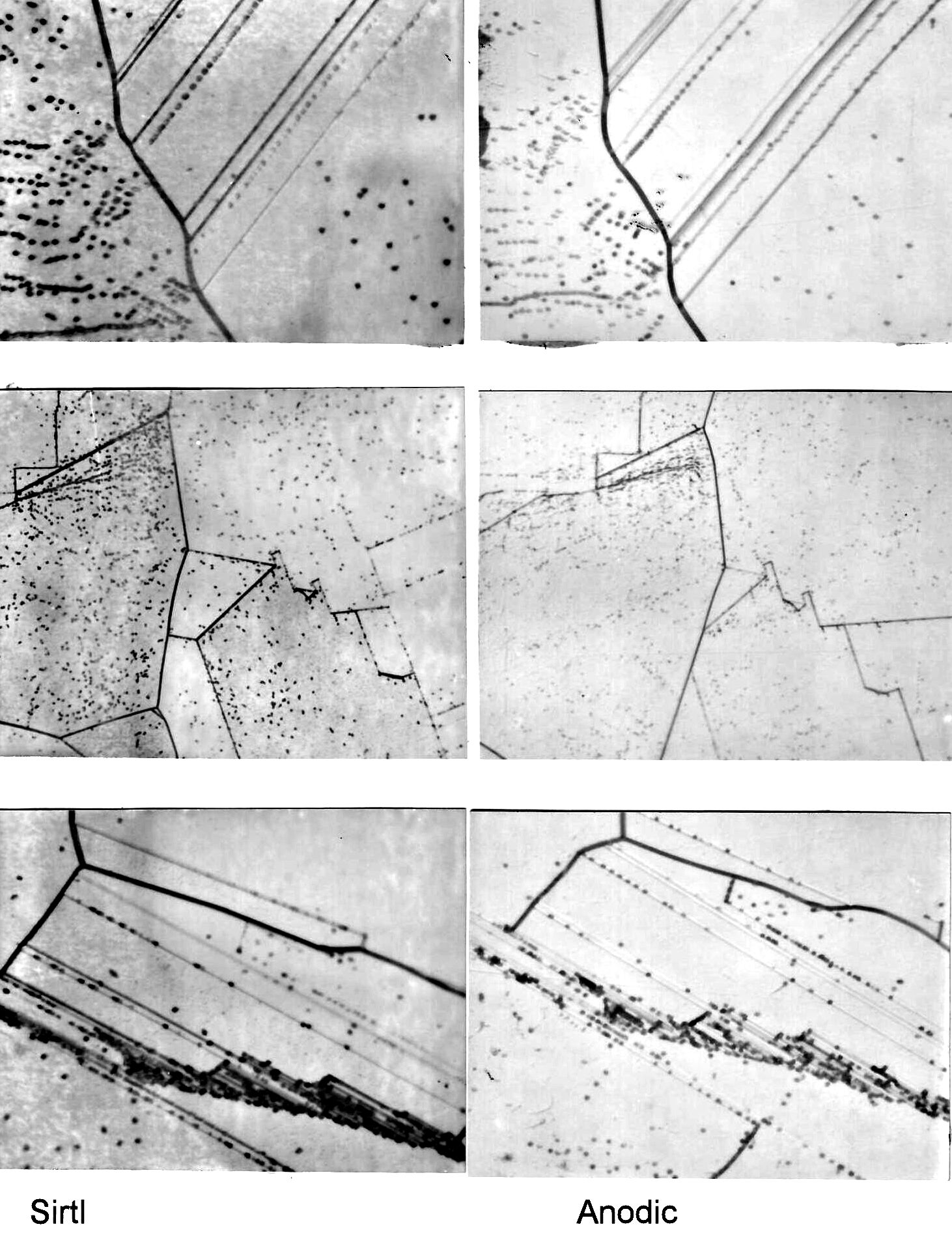 Anodic defect ertching in Si
