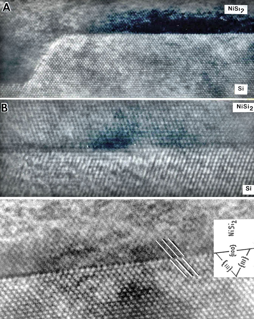 Si - silicide interface HRTEM