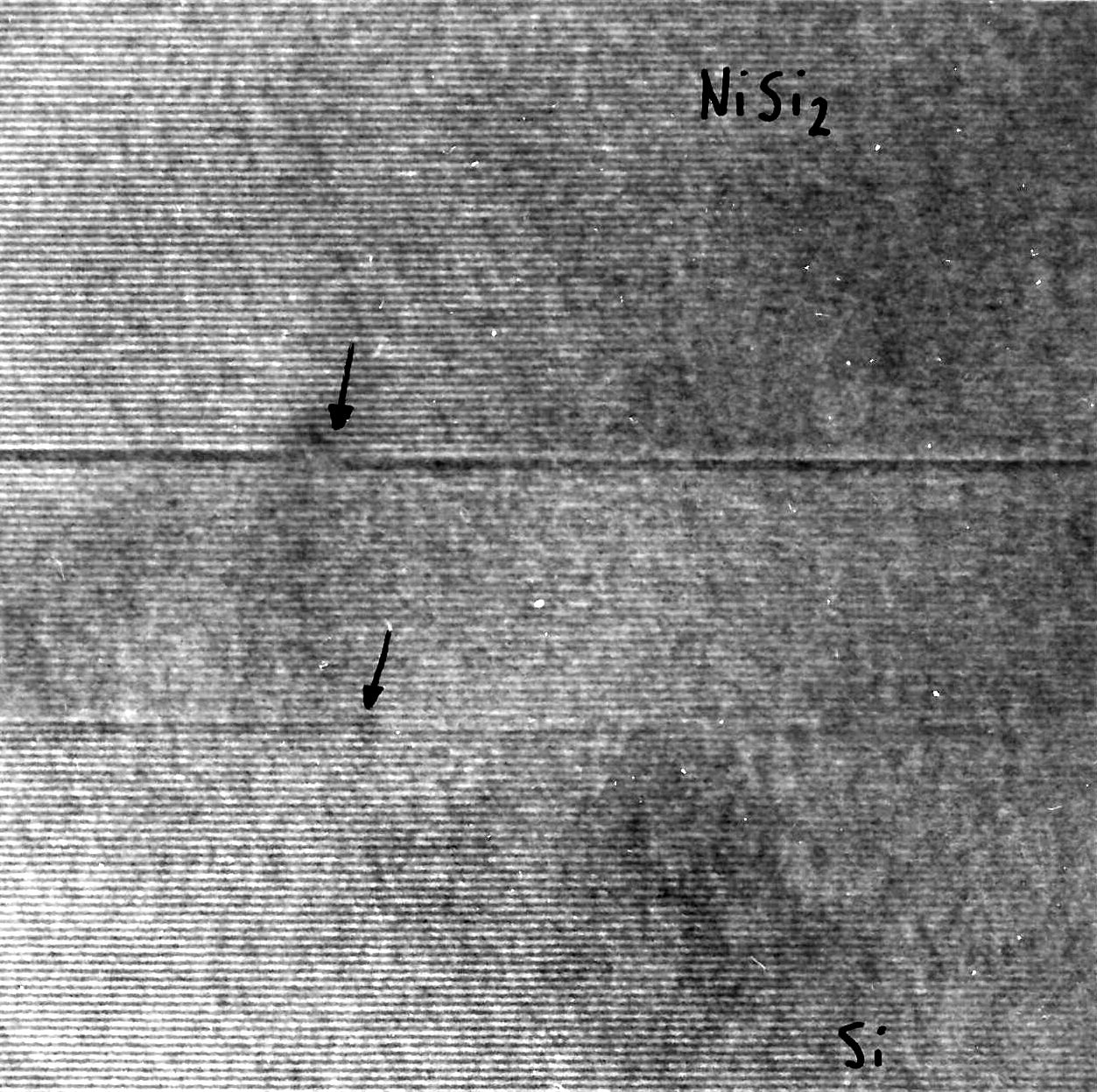 Si - silicide interface HRTEM