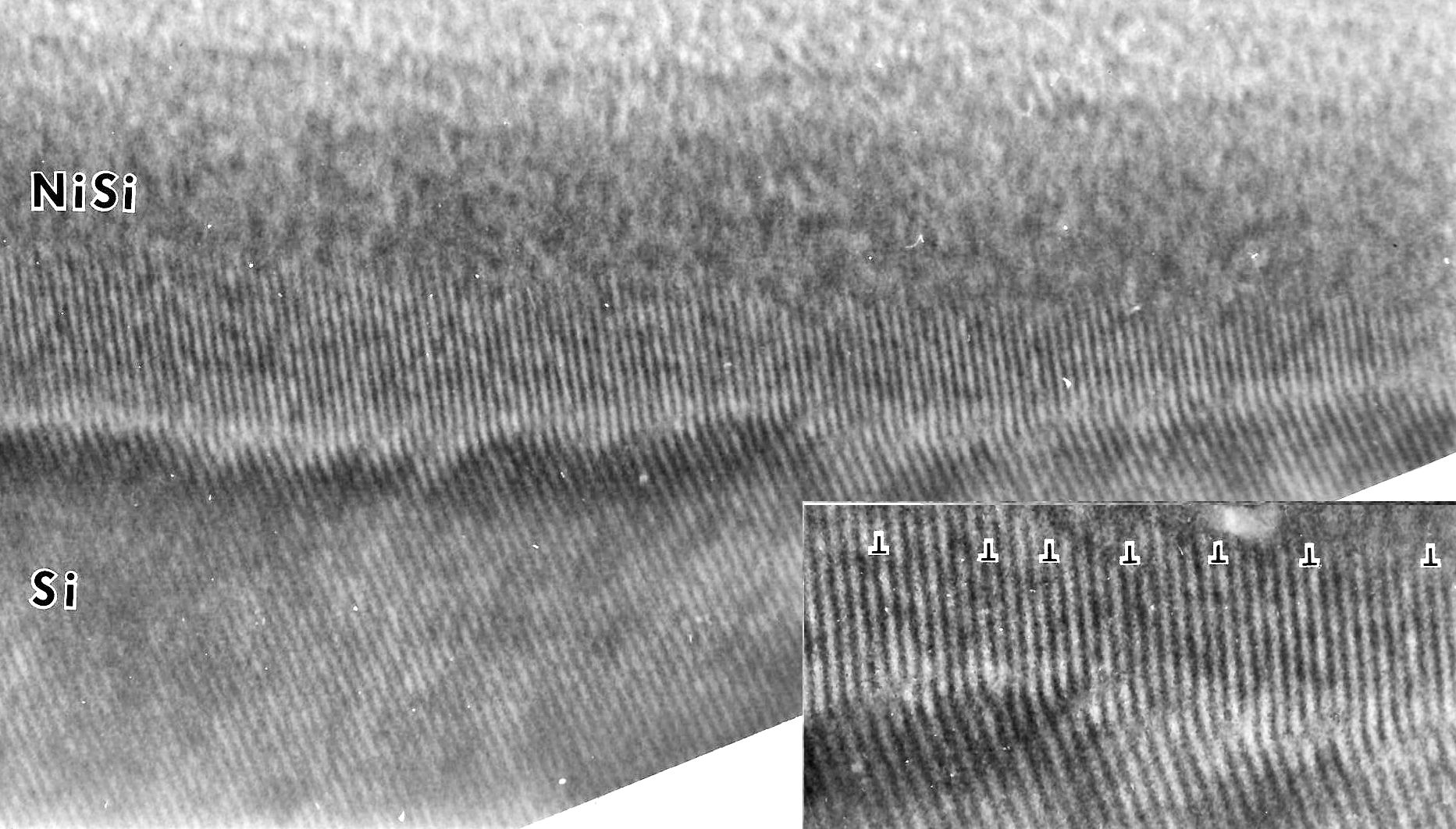 Si - silicide interface HRTEM