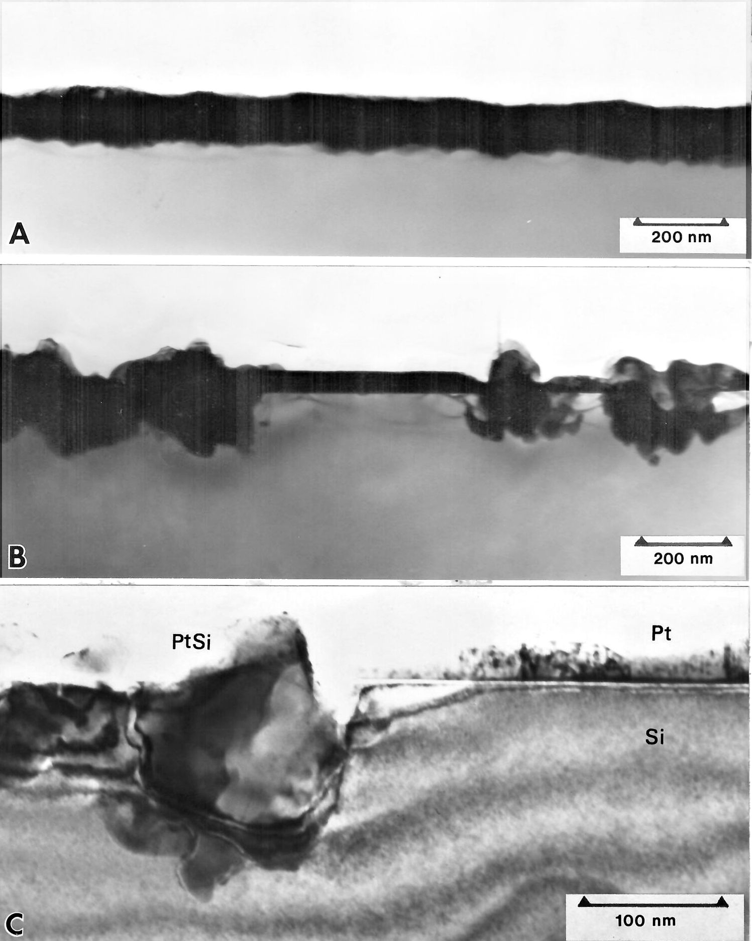 Si - silicide interface TEM