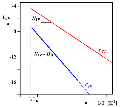 vacancy and di-vacancy concentration in global equilibirum