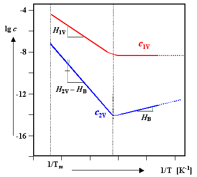 vacancy and di-vacancy concentration inlocal equilibirum