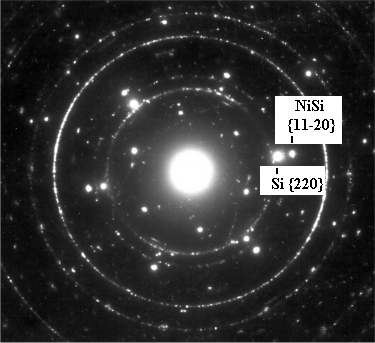 Diffraction from Si - NiSi layer