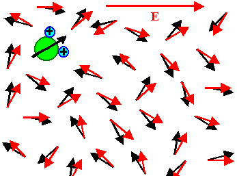 water dipoles in electrical field