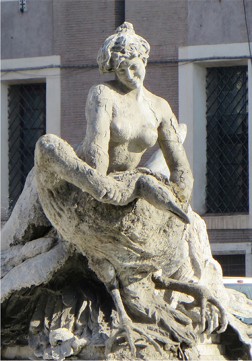  Leda and swan at road crossing in Rome