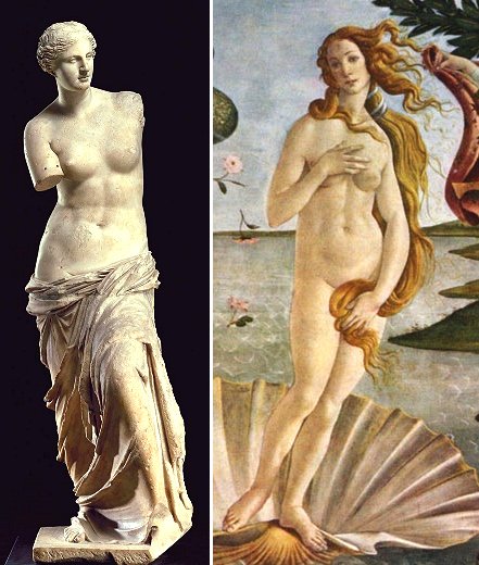 Venus of Milo and Botticelli