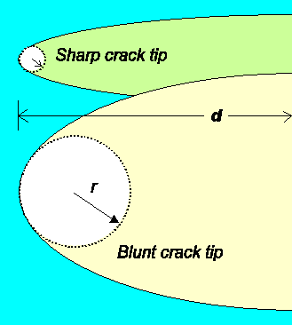 Crack tip curvature