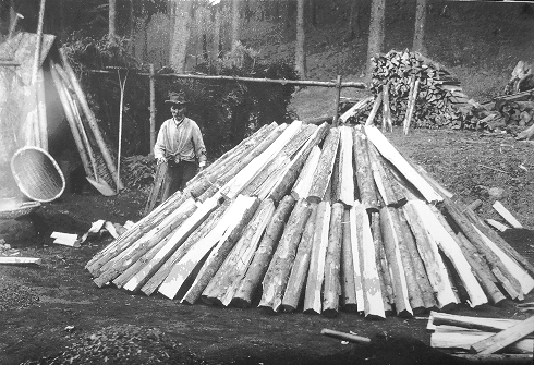 Charcoal making in 1910