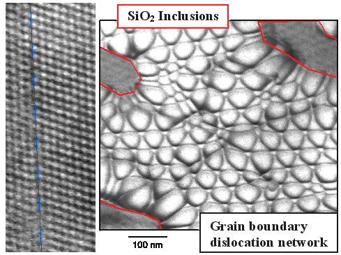 Wafer bonding grain boundary