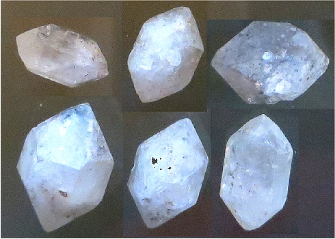 Quartz bipyramid crystals