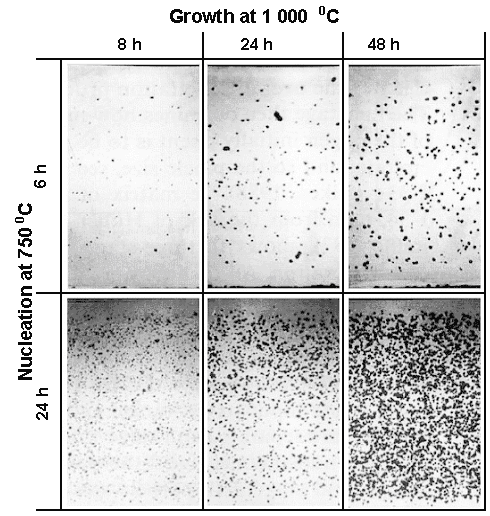 Intrinsic gettering in Si; nucleation 
and growth