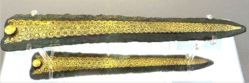 Archaeological Museum Athens; decorated 
bronze dagger