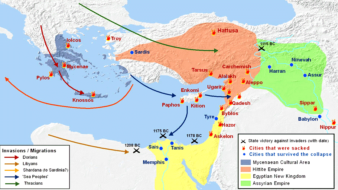 Bronze Age collapse; map