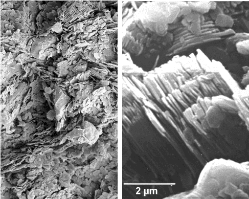 Microstructure of clay