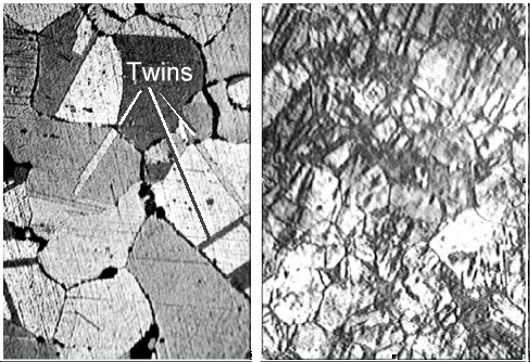 Microstructure annealed and cold-worked copper