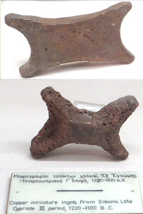 Cyprus Museum; miniature copper 
ingots