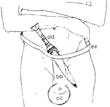 King Tut's iron dagger; position