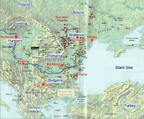 Danube culture; map