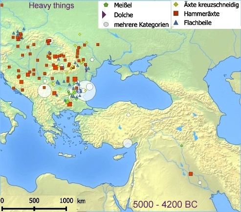 Distribution lsrge Cu things 5000 
- 4200 BC