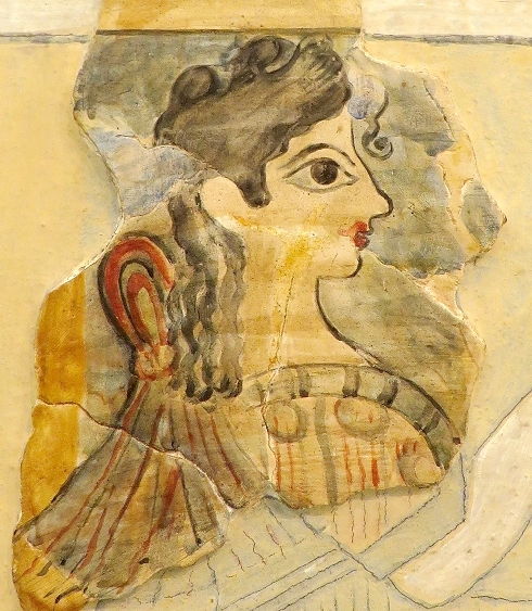 Minoan wall painting; lady