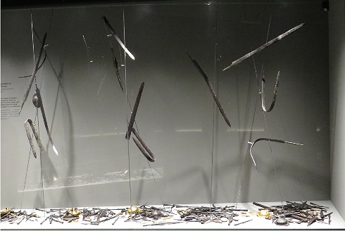 Display Illerup Adal swords Moesgaard museum