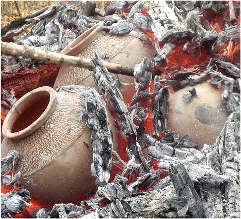 Direct firing of pottery