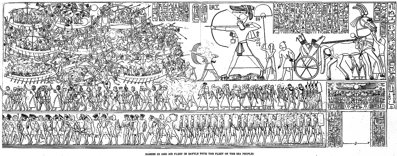 Ramses II battling the sea people