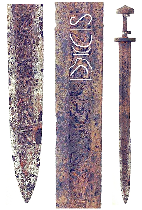 Sword from Bavarian lake with inscriptions