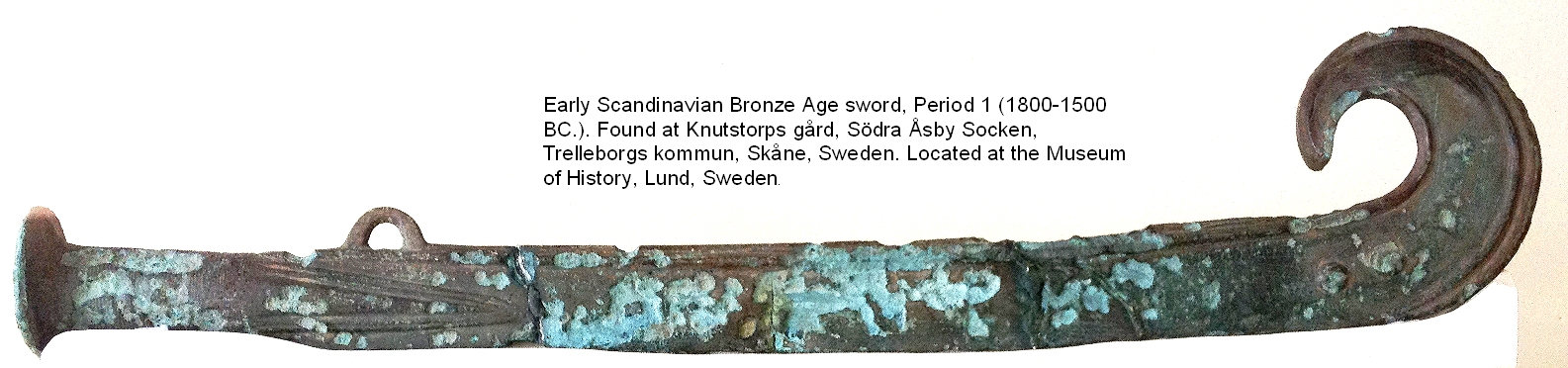 Bronze sword unusual shape Lund