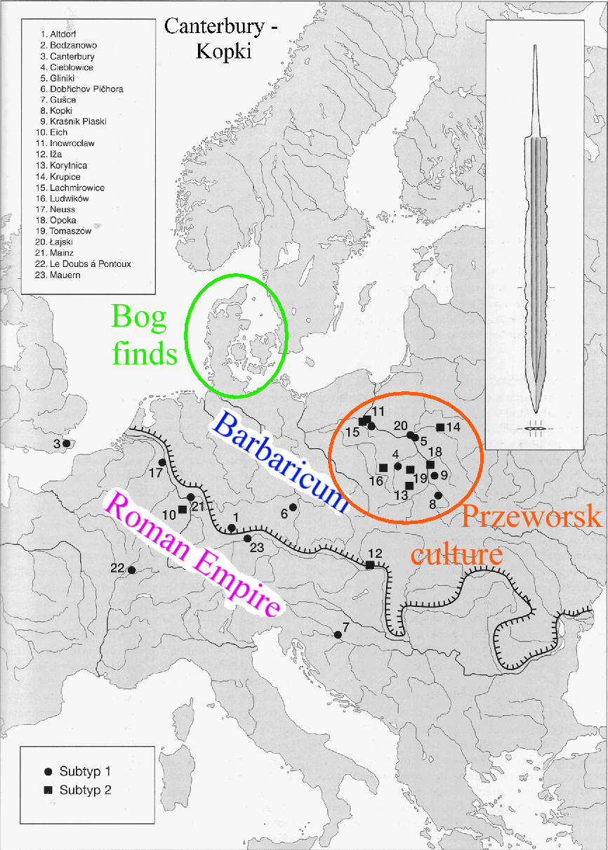 Map of Canterbury- Kopki sword findings