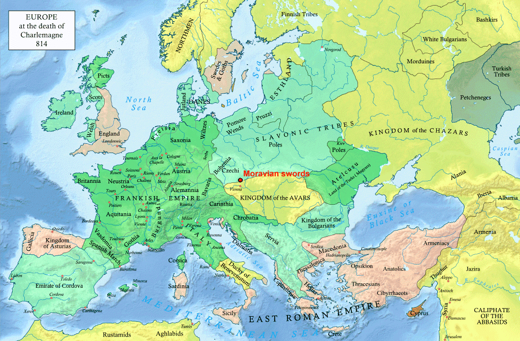 Empires in Europe / Midel East in AD 814