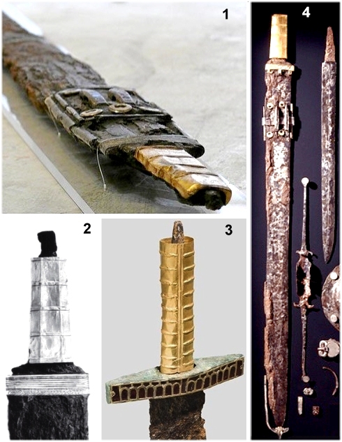 Gold grip swords / spathae