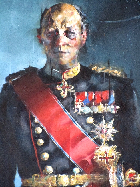 ing Harald V of Norway; portrait, town hall Oslo