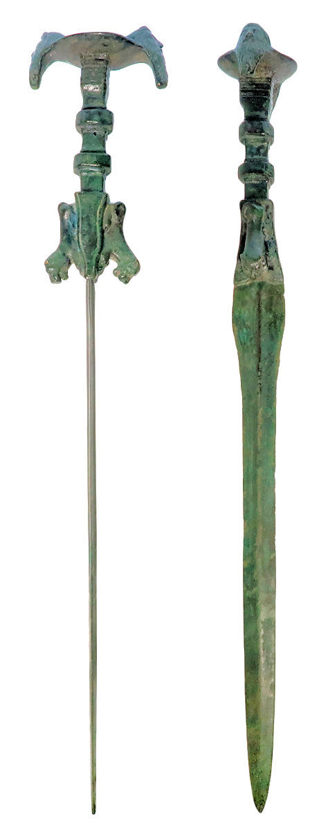 Luristan mask sword bronze