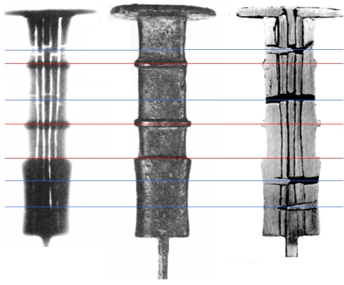 Luristan iron mask sword X-ray