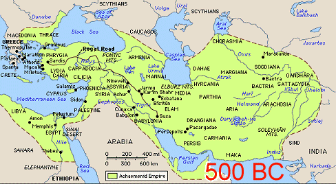 Map Mediterranean 500 BC