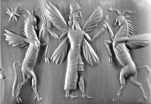 Master of animals; cylinder seal