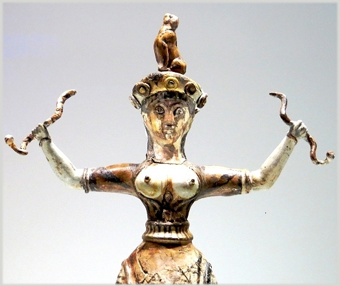 Mistress animals, snake goddess, Crete