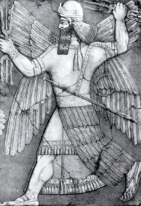 Assyrian reliefs; sword