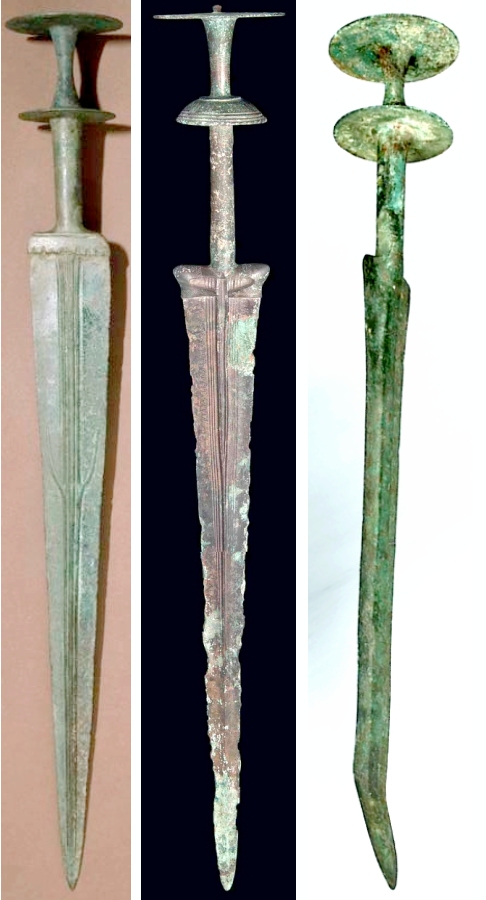 Double-disc hilt swords; bronze