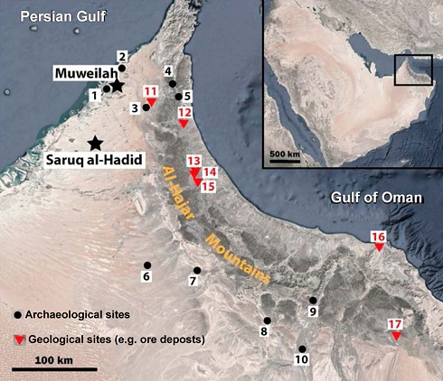 Saruq al-Hadid; map