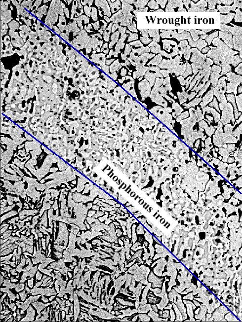 Phosphorous steel in pattern welding