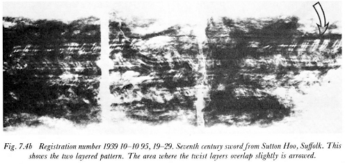 X-ray image of pattern welded sword