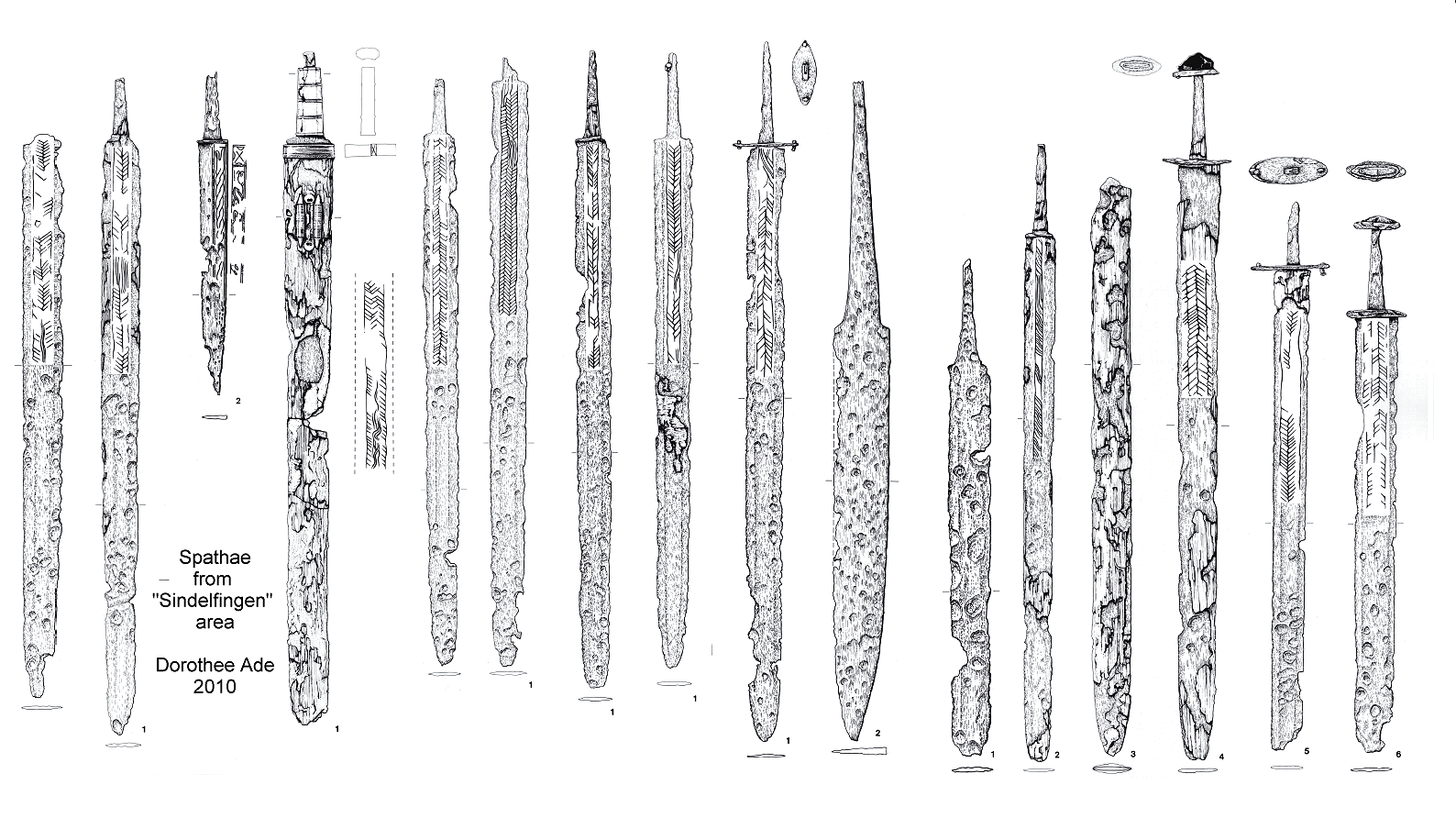 Alemannic spathae / swords from South germany