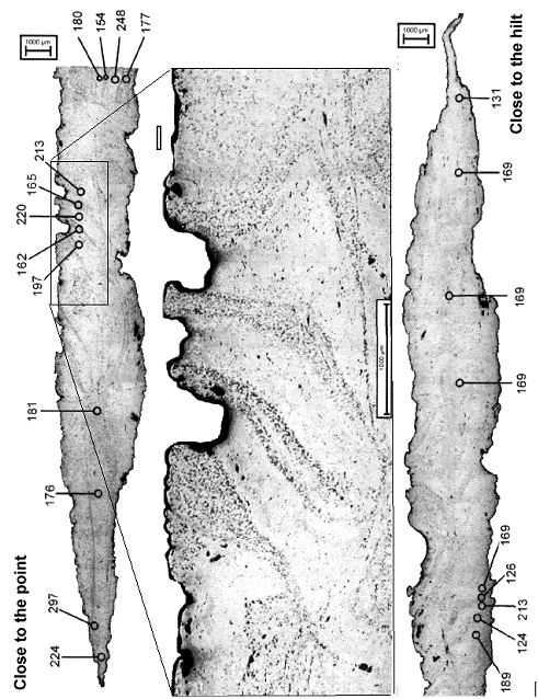 Patern welded sword 8th century metallography structure