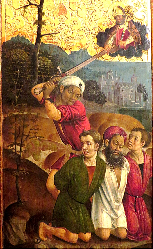 Beheading of three saints (to be)