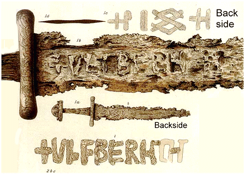 Old drawing of Ulfberht sword